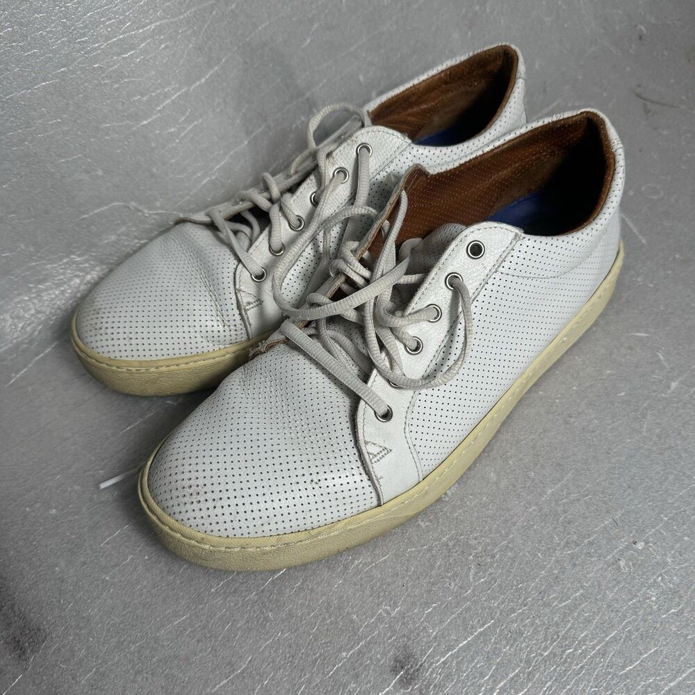 NICE Allen Edmonds Men's 10 D Perforated AE White Casual Sneaker Shoes L…